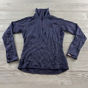 icebreaker Women's Merino 260 Tech Long Sleeve Half Zip Thermal Top purple